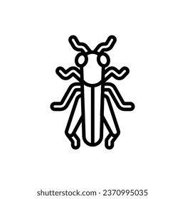 Garden Grasshopper Outline Icon Vector Illustration