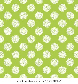 Garden Green Snowflake Dots Pattern