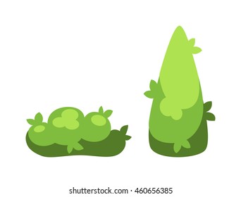 Garden green trees isolated on white background and garden tree vector illustration