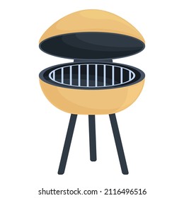 Garden grill icon cartoon vector. Smoke beef. Cook bbq