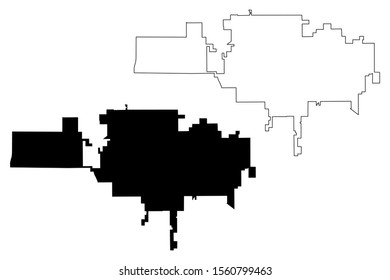 Garden Grove City (United States cities, United States of America, usa city) map vector illustration, scribble sketch City of Garden Grove map