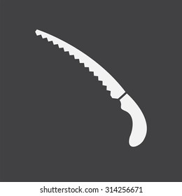 Garden hacksaw isolated. Flat icon