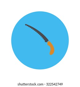 Garden hacksaw isolated. Flat icon