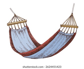Garden hammock hand drawn vector illustration