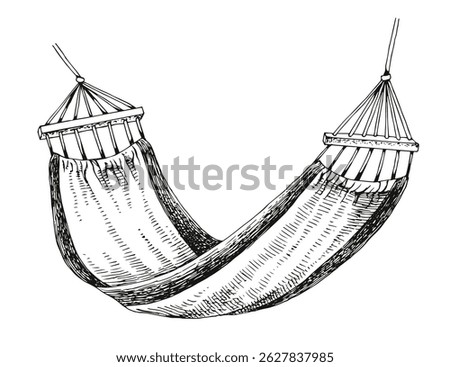 Garden hammock hand drawn vector illustration