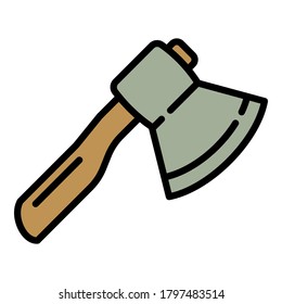 Garden hand axe icon. Outline garden hand axe vector icon for web design isolated on white background