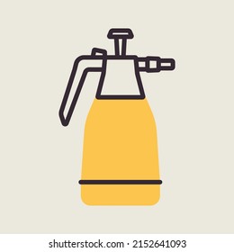 Garden hand compression sprayer pump vector icon. Graph symbol for agriculture, garden and plants web site and apps design, logo, app, UI