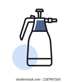 Garden hand compression sprayer pump vector icon. Graph symbol for agriculture, garden and plants web site and apps design, logo, app, UI