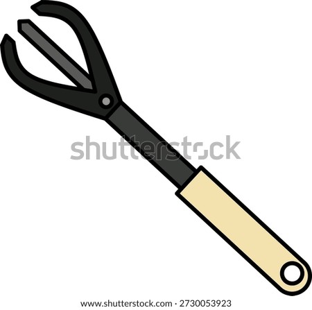 Garden Hand Cultivator Tool Flat Illustration