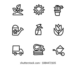 garden hand drawn icon set design illustration, hand drawn style design, designed web and app