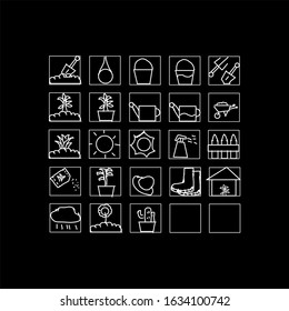 Garden Hand drawn Icon Set. Unique Style Icon Vector. Editable Vector Template.