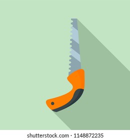 Garden hand saw icon. Flat illustration of garden hand saw vector icon for web design