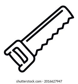 Garden hand saw icon. Outline garden hand saw vector icon for web design isolated on white background