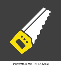 La mano del jardín vio un icono de glifo vector aislado. Símbolo gráfico para agricultura, jardín y plantas sitio web y diseño de aplicaciones, logotipo, aplicación, interfaz de usuario