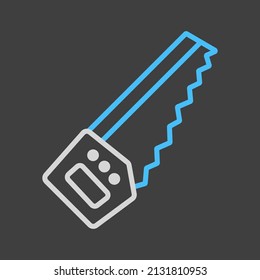Garden hand saw vector icon. Graph symbol for agriculture, garden and plants web site and apps design, logo, app, UI