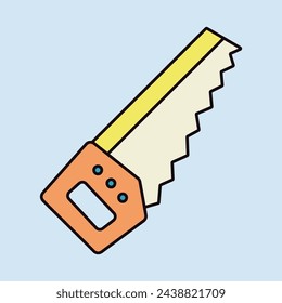 Garden hand saw vector icon. Graph symbol for agriculture, garden and plants web site and apps design, logo, app, UI