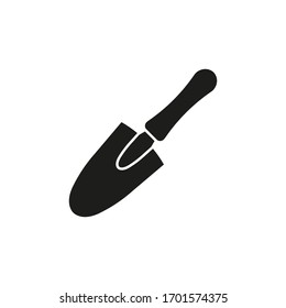 Garden hand shovel icon. Vector illustration. Flat design. Isolated.