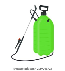Garden hand sprayer. Sprayer for gardening or agriculture. Vector illustration.