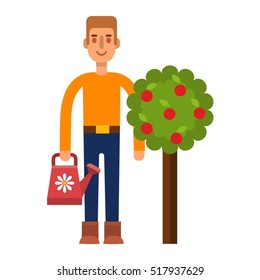 Garden harvest people vector character