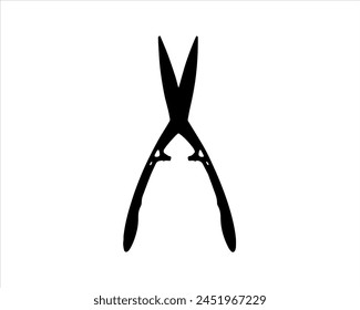 Garden hedge shears silhouette icon logo vector illustration isolated on white background