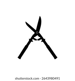 Garden hedge shears silhouette icon vector flat design.