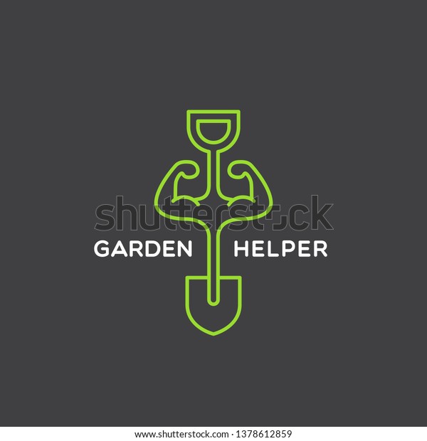 Garden Helper Logo Design Template Handy Stock Vector Royalty Free