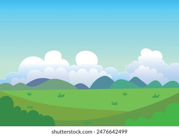 Garden, Hill Illustration - background art good for design graphics