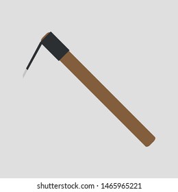 Garden Hoe icon, flat style. - Vector