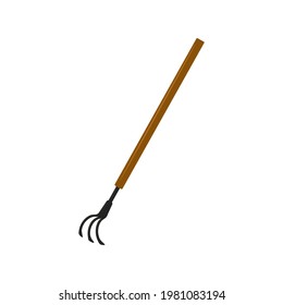 Garden hoe illustration isolated on white background. Agriculture tool icon.