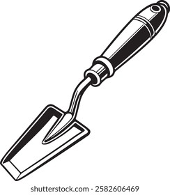 Garden Hoe Rustic Tool for Gardening, Silhouette vector art illustration with a white background