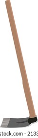 Garden hoe tool, illustration, vector on a white background.