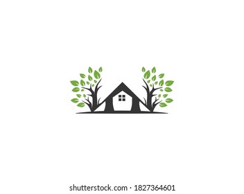 Garden home logo design. Creative logo