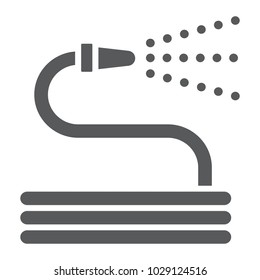 Garden hose glyph icon, farming and agriculture, water hose sign vector graphics, a solid pattern on a white background, eps 10.