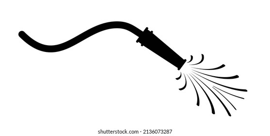 Garden hose. Grass lawn, garden sprinkler. Cartoon gras icon or pictogram. Irrigation system for drip watering lawn, field, plant or grass. Sprinkling with water. Timer, prayer or spray. Watering can.