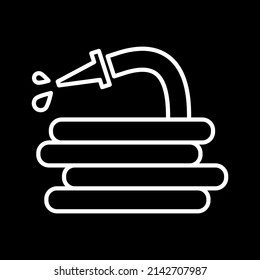 garden hose icon black and white, vector illustration 
