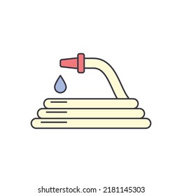 Garden hose icon in color, isolated on white background 