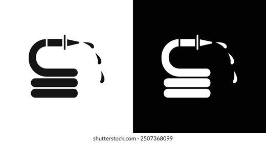 garden hose icon flat line symbol set.