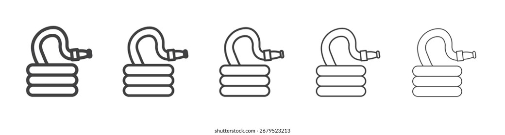 garden hose icon Line graphics illustration symbol