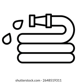 ícone de mangueira de jardim Contorno isolado logotipo marca