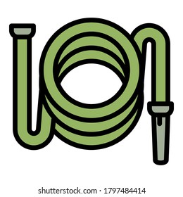 Garden Schlauchsymbol. Rahmengarten, mit Vektorsymbol für Webdesign einzeln auf weißem Hintergrund