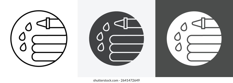 garden hose icon set vector art