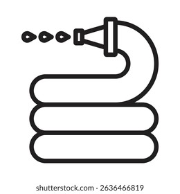 garden hose icon Thin line illustration
