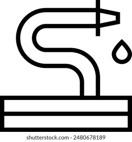 garden hose icon. Thin linear style design isolated on white background