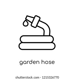 Garden hose icon. Trendy modern flat linear vector Garden hose icon on white background from thin line Cleaning collection, editable outline stroke vector illustration