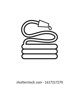 garden hose icon vector black illustration