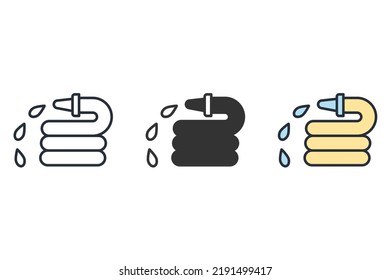 garden hose icons  symbol vector elements for infographic web