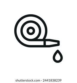 Garden hose isolated icon, water hose vector symbol with editable stroke