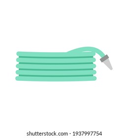 garden hose isolated on white background, vector illustration, water green garden hose