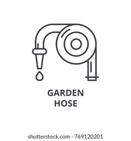 garden hose line icon, outline sign, linear symbol, vector, flat illustration