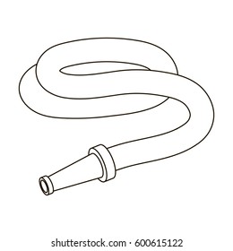 Garden hose with nozzle. Hose for watering beds.Farm and gardening single icon in outline style vector symbol stock illustration.